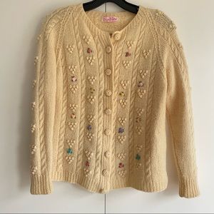 Vintage made in England wool knit cardigan